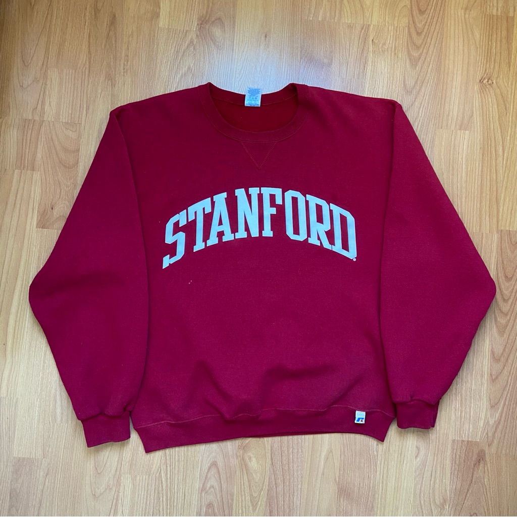 Vintage Russell Athletic Men’s Stanford Logo Crew Neck Sweatshirt Size Medium